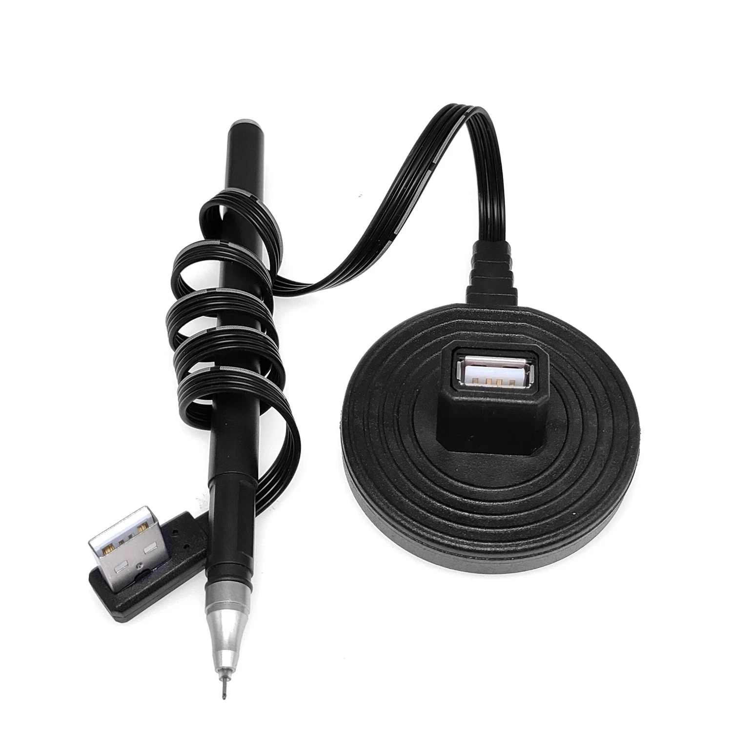 Cable de carga de datos de extensión de enchufe USB 2,0 tipo A de escritorio de 1m con Base de soporte blindado 20CM 30CM 50CM - imagen 4