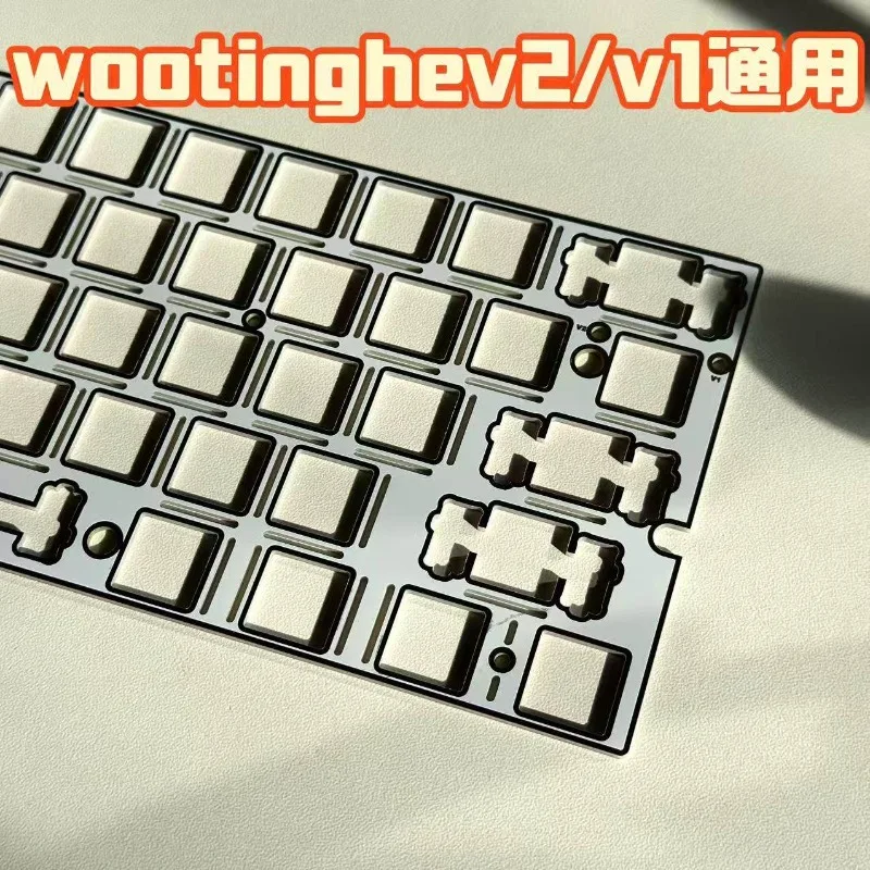 Paquete de Sonido Wooting60hev2, Placa de Posicionamiento de Fibra de Carbono FR4 Personalizada, Fibra de Carbono Plateada, Accesorios Ergonómicos para Teclado Mecánico - imagen 2