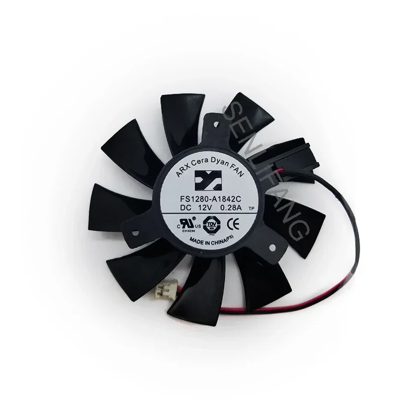 Para ARX FS1280-A1842C DC 12V Dia. Ventilador sin marco de servidor de 2 cables, 75mm, C.T.C, 40mm - imagen 3
