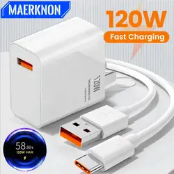 Cargador GaN 120 W USB-C de carga rápida