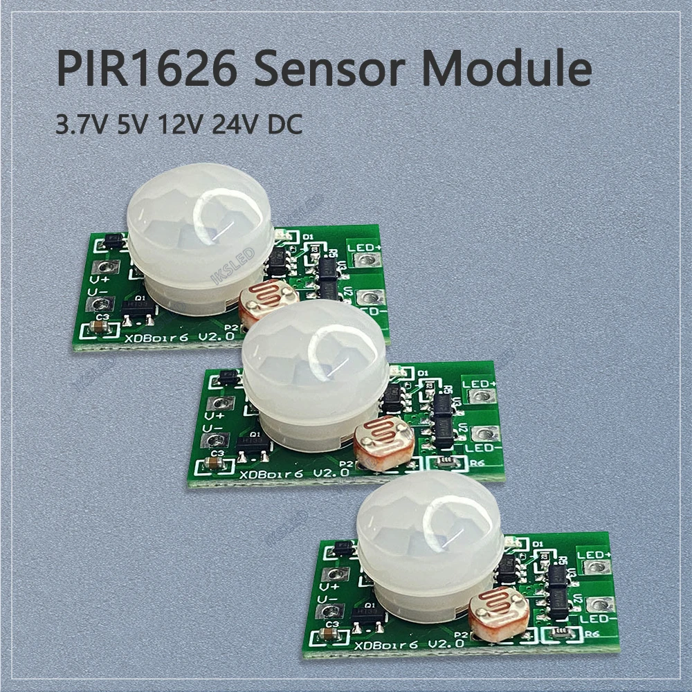 Interruptor de Sensor de movimiento con Control de luz PIR, 3,7 V, 5V, 12V, 24V, interruptor de encendido y apagado, Detector de Sensor, interruptor inteligente solo funciona por la noche - imagen 2