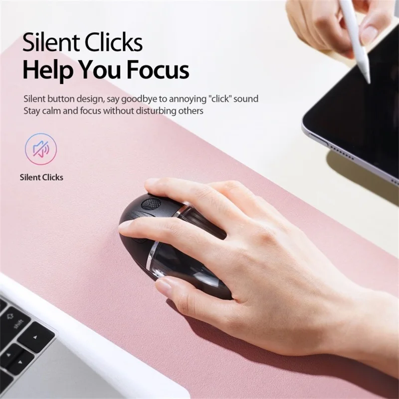 Ratón inalámbrico de modo Dual con Bluetooth, 2,4G, retroiluminación transparente, silencioso, recargable, uso en oficina, amplia compatibilidad, peso ligero