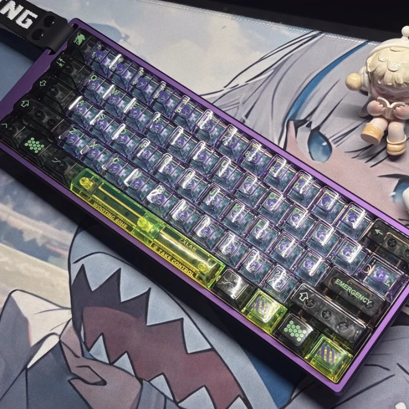 Juego de teclas EVA-01 totalmente transparente para PC, 171 teclas, alta transparencia y resistentes al desgaste, teclas originales de altura de fábrica - imagen 2