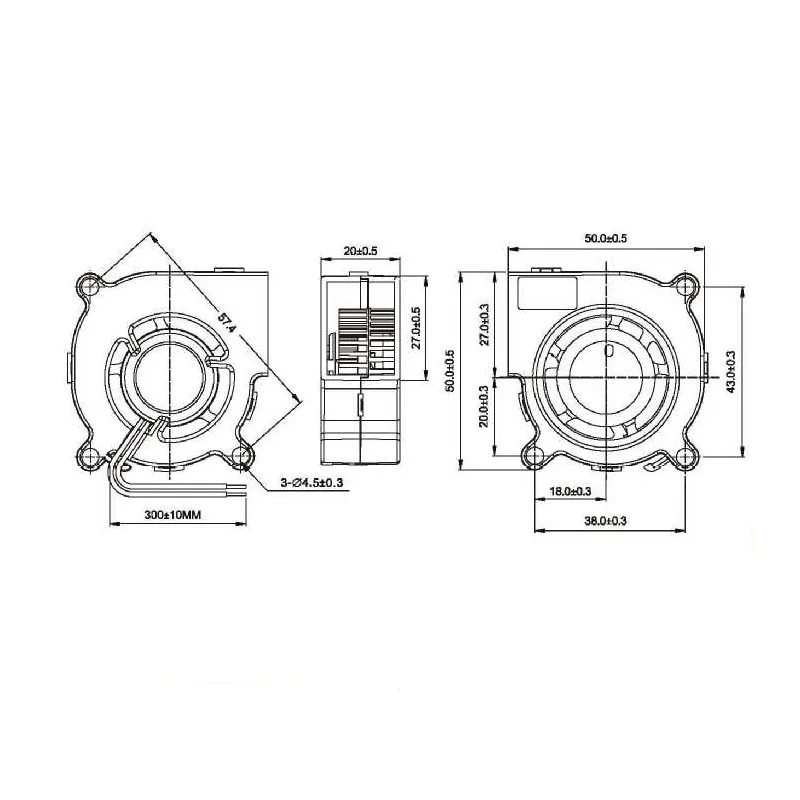 Ventilador de refrigeración de doble bola para impresora 3D, turbina de refrigeración de 50mm, 5020mm, 50x50x20, 12V, 5500RPM, 2 pines, 5CM, 1 unidad - imagen 3