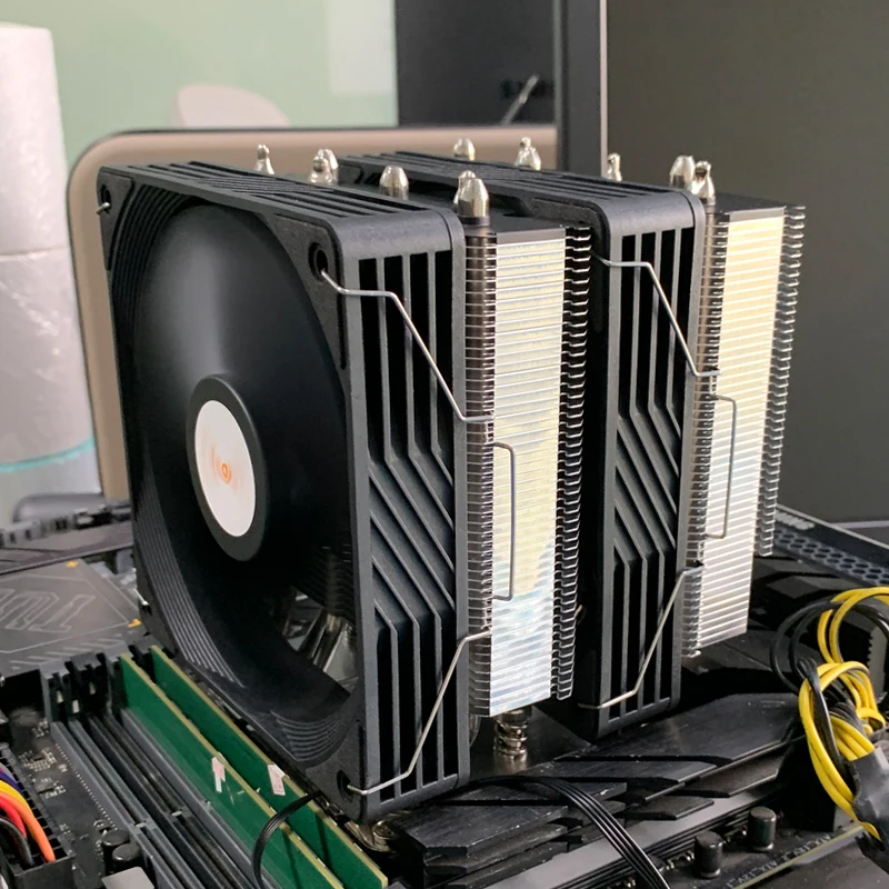 6 tubos de calor CPU enfriador de aire TDP 200W PC radiador 120MM para Intel LGA 1200 1150 1151 1155 1156 1366 1700 2011 X99 AMD AM3 AM4 AM5 - imagen 4