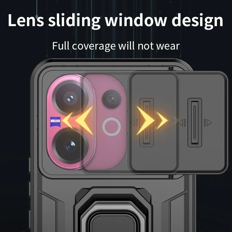 Para Vivo V60 Funda Vivo V60 V 60 Capas lente de cámara protectora de teléfono parachoques armadura trasera soporte de anillo a prueba de golpes Funda Vivo V60 - imagen 3