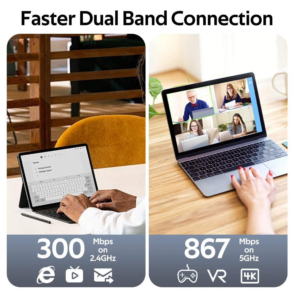 FENVI-Adaptador USB WiFi de 1300Mbps, doble banda, 2,4 GHz/5GHz, receptor de señal Dongle inalámbrico, antena externa para PC/portátil Win 7/10/11 - imagen 2