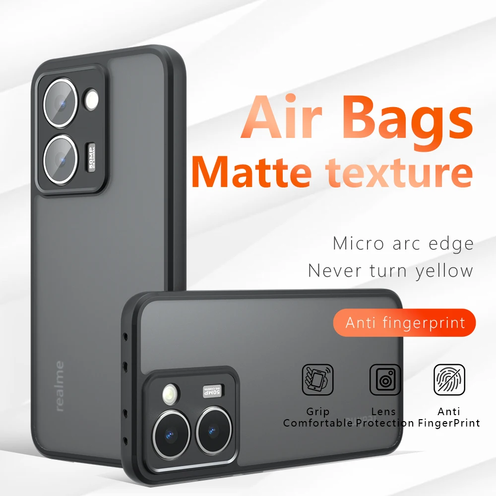 Funda para Realme P3 Ultra a prueba de golpes piel esmerilada sensación mate PC TPU cubierta transparente para Realme P3 Ultra - imagen 2