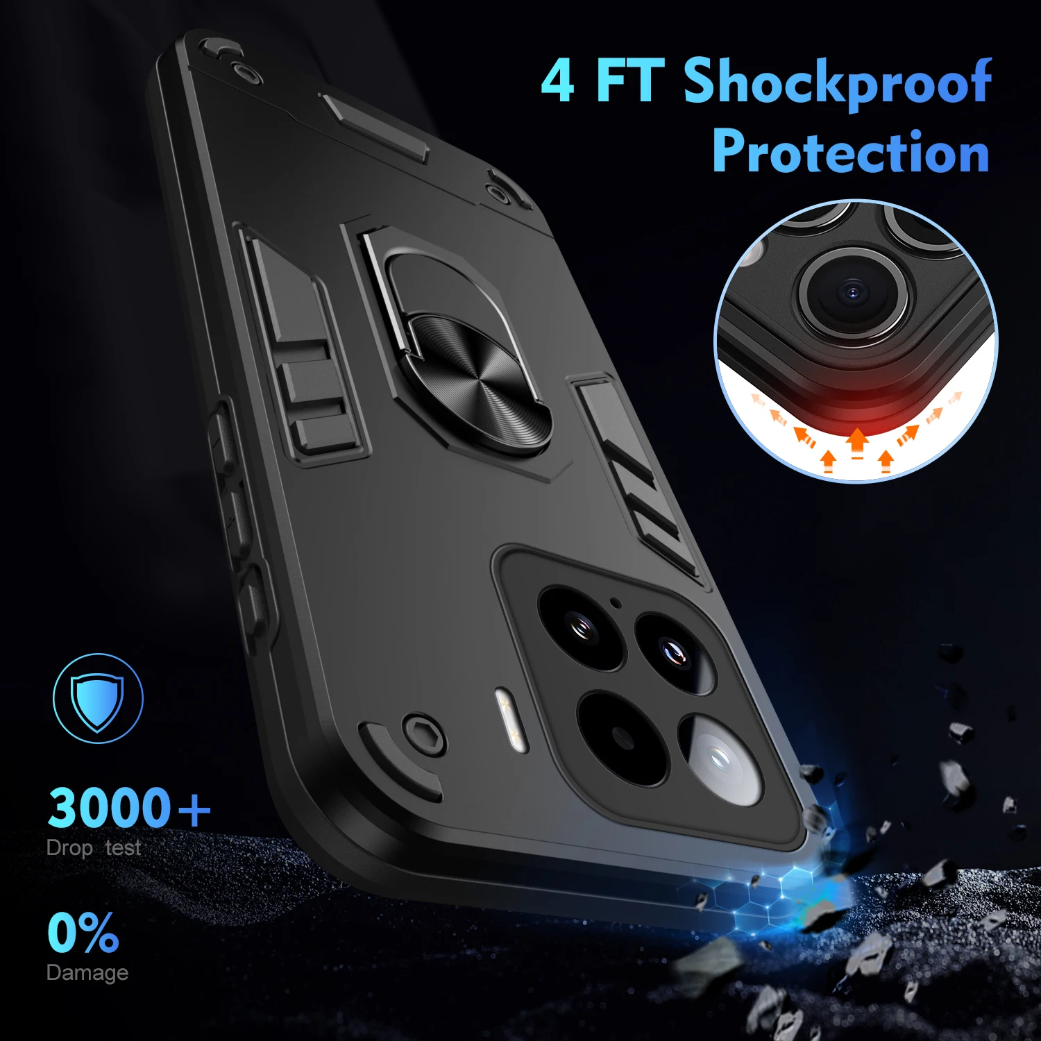 Funda de grado militar para Xiaomi 15 5G, funda protectora a prueba de golpes, soporte de anillo, Fundas Coque - imagen 5