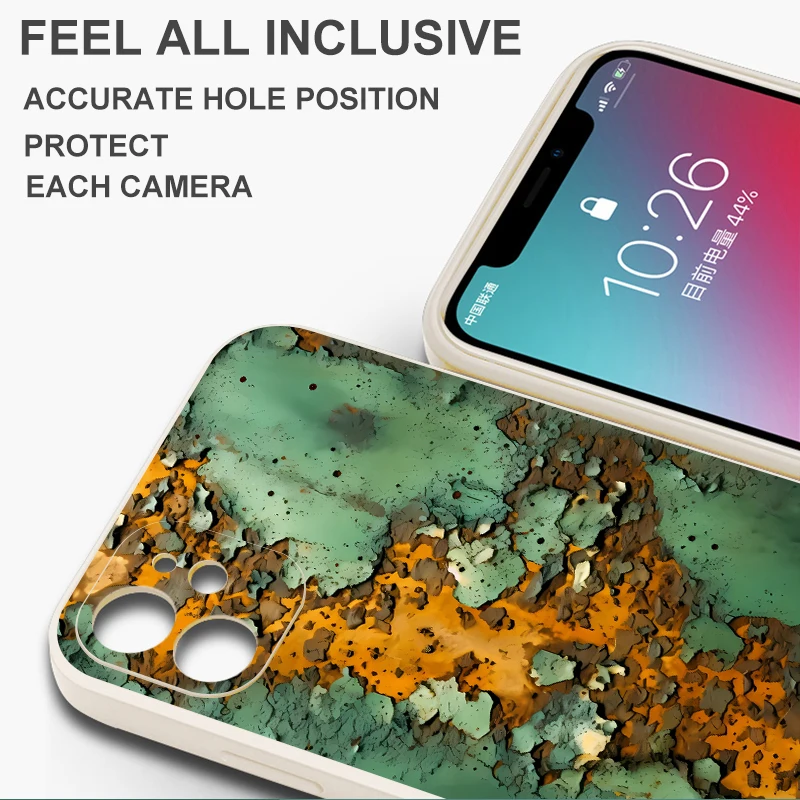 Funda con diseño de óxido Retro para iPhone 16e XR 16 14 15 Plus 7 8 11 12 13 Pro Max XS 17 Air Soft Cover - imagen 2