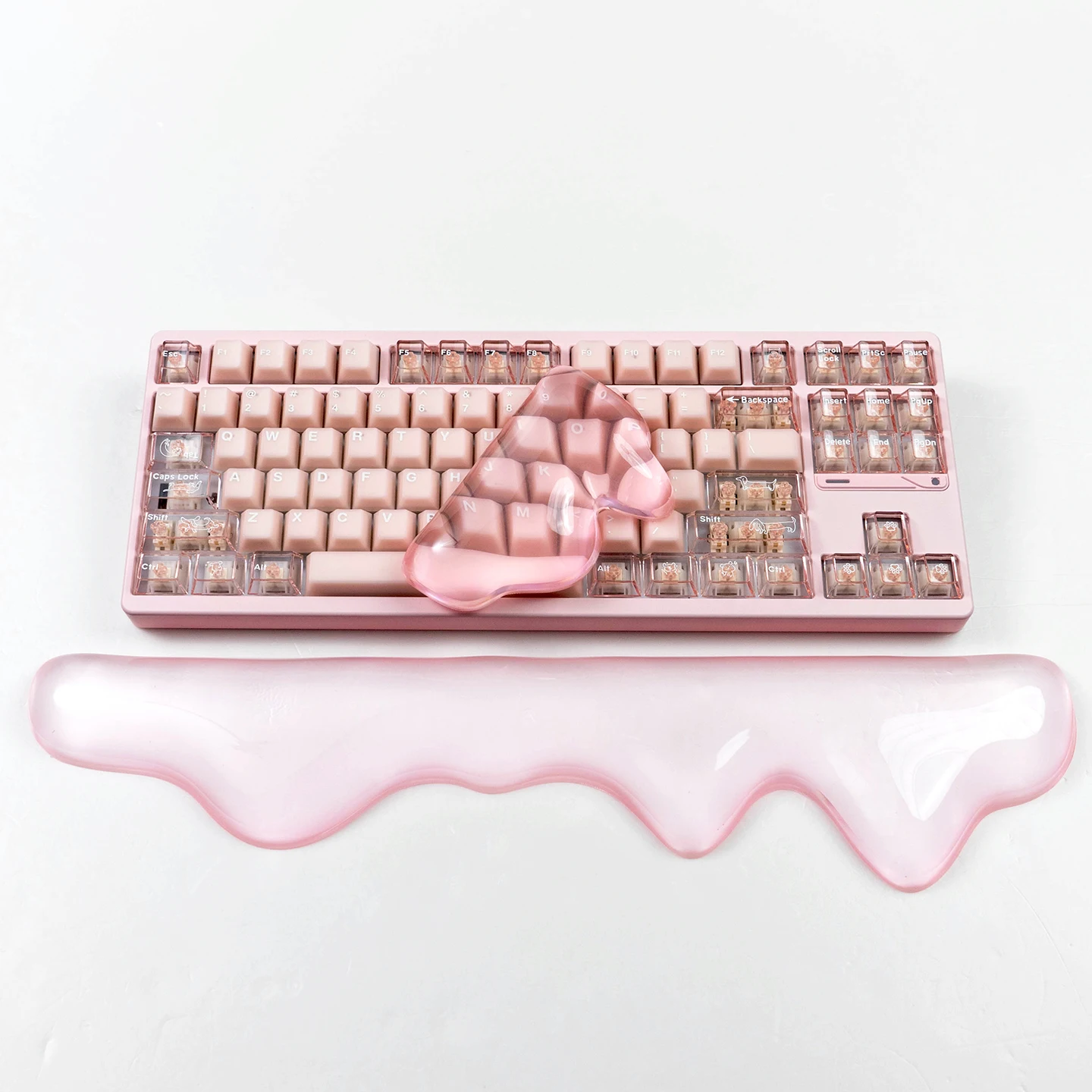 Reposamuñecas para teclado y ratón con ratón, almohadilla para muñeca para ratón, ergonómica, transparente, abstracta, de silicona, antideslizante, para ordenador y portátil - imagen 2