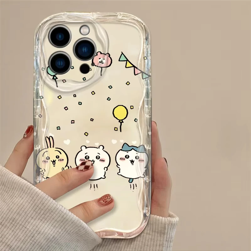 Usagi Chiikawa Hachiware lindo para Apple iPhone 15 14 13 12 11 XS XR X Pro Max Plus onda aceite TPU funda de teléfono - imagen 3