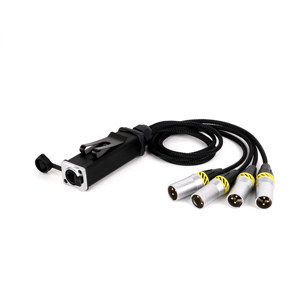 Snake-extensor XLR de 4 canales y 3 pines, receptor de red múltiple a Ethercon Splitter, Cable trenzado macho/hembra a hembra RJ45, 1 par - imagen 3