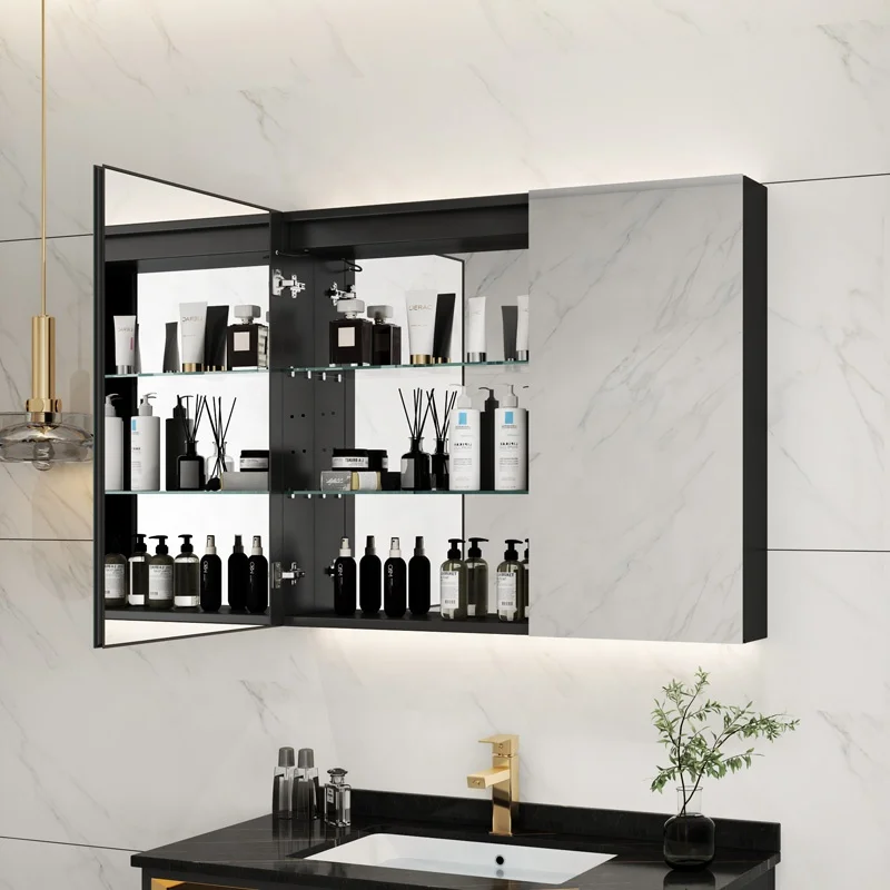 Gabinetes de medicina Led modernos pantalla táctil de aluminio de alta calidad gabinete con espejo de baño ligero al por mayor de fábrica - imagen 2
