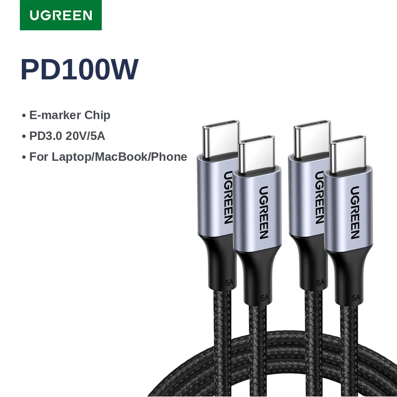 UGREEN Cable USB C PD100W - Carga rápida Samsung S26 iPhone MacBook