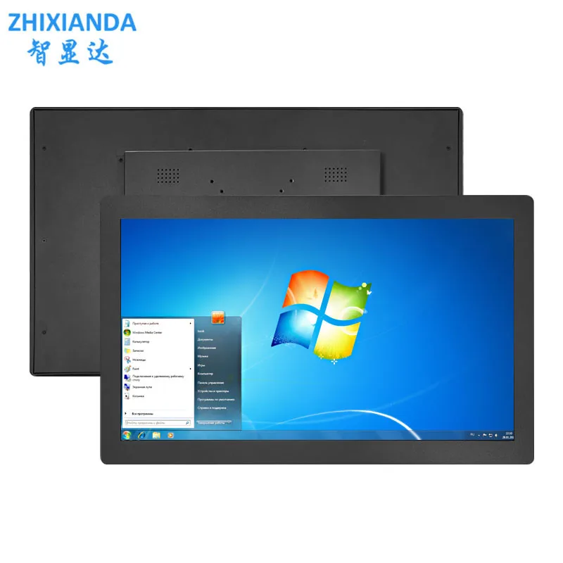 ZHIXIANDA 23,8 ''1080p LCD pantalla táctil Monitor integrado caja de metal de grado industrial con interfaz HD VGA DVI