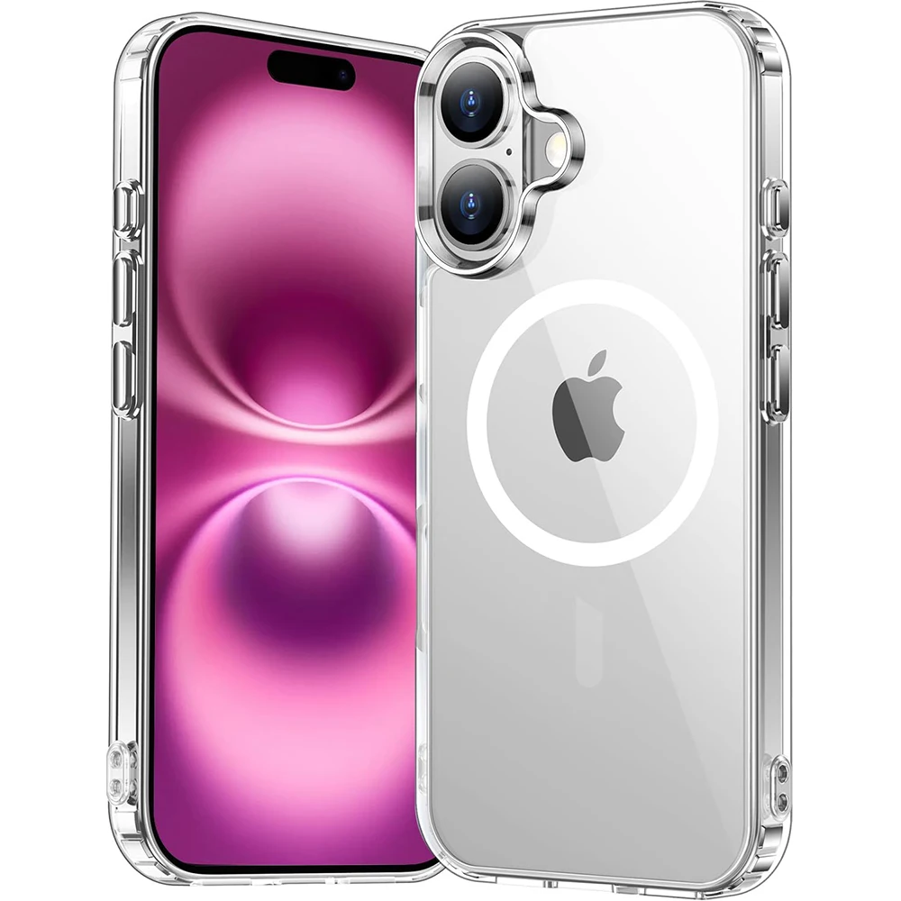 Funda transparente para iPhone 16 Pro Max 15 Plus 14 13 Mini 12 11 X XS XR SE 4 2025 2022 2020 8 Magsafe Mag accesorios de cubierta de teléfono seguro - imagen 2