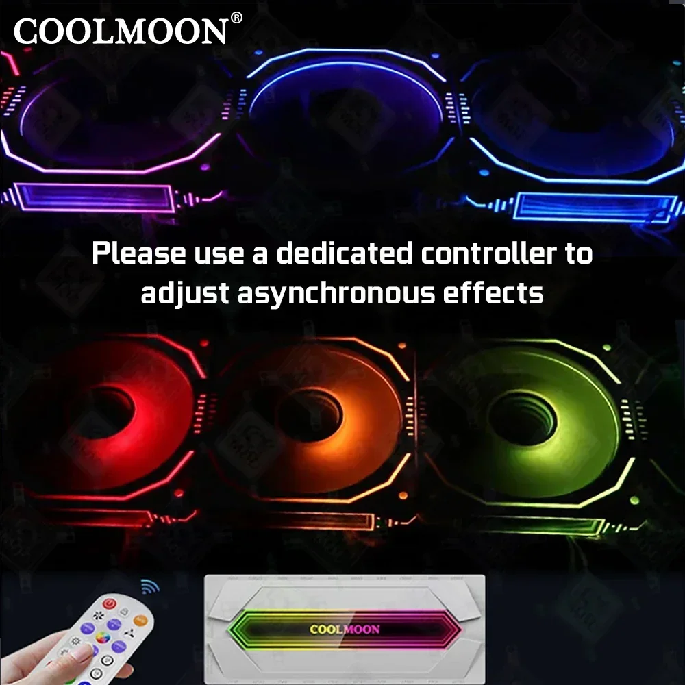 Coolmoon nuevos ventiladores ARGB asíncronos de 120mm 5V3PIN/4PIN PWM caja de PC blanca disipación de calor MOD venta única descuento de múltiples artículos - imagen 5