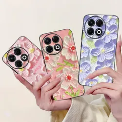 Funda Silicone Tecno Spark 30 Pro – Diseño Flor Negro