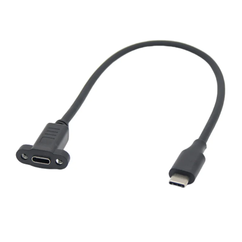 Cable de extensión USB 3,1 tipo C macho a hembra, ángulo de 90 grados, con orificio para tornillo de oreja para fijar Cable de datos de carga tipo C - imagen 5