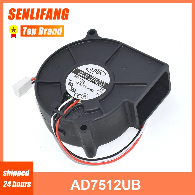 Para ADDA 7530 AD7512UB DC12V 0.52A 7CM tres línea turbo ventilador