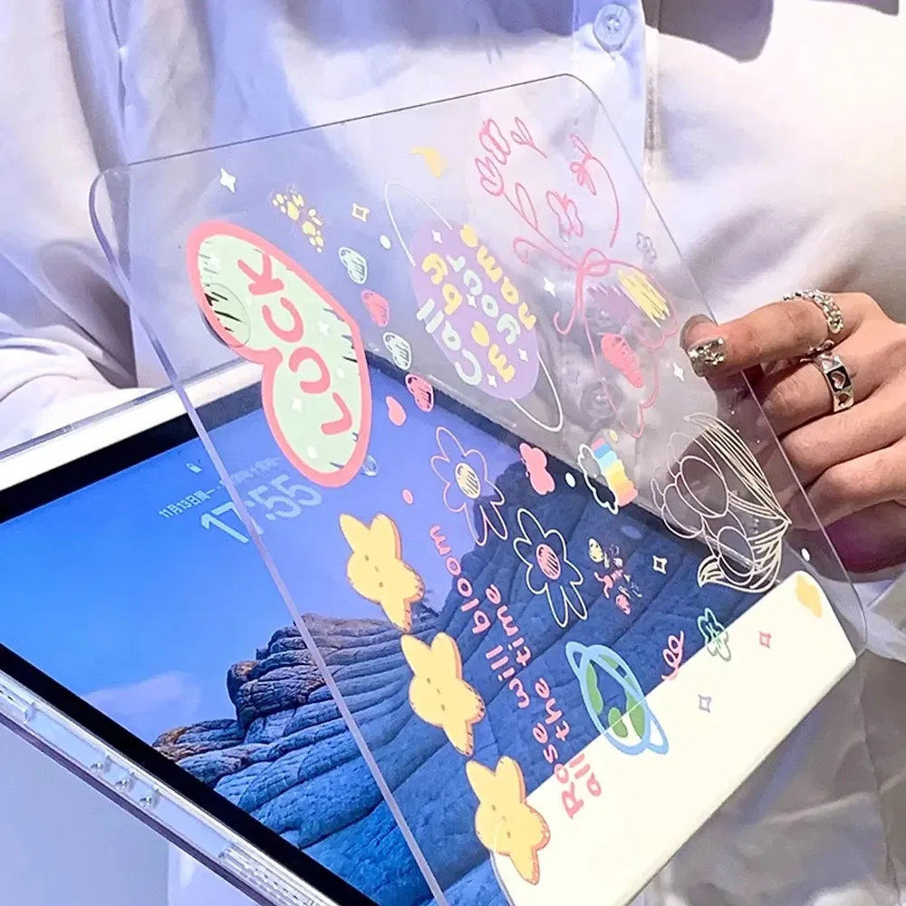 2025 New Transparent Case for IPad Pro Air 13 11 M3 M2 M4 2025 for IPad 11th A16 12.9 " 9 8 7 6 5 4 10 Th Mini 7 6 Cover Pencil - imagen 4