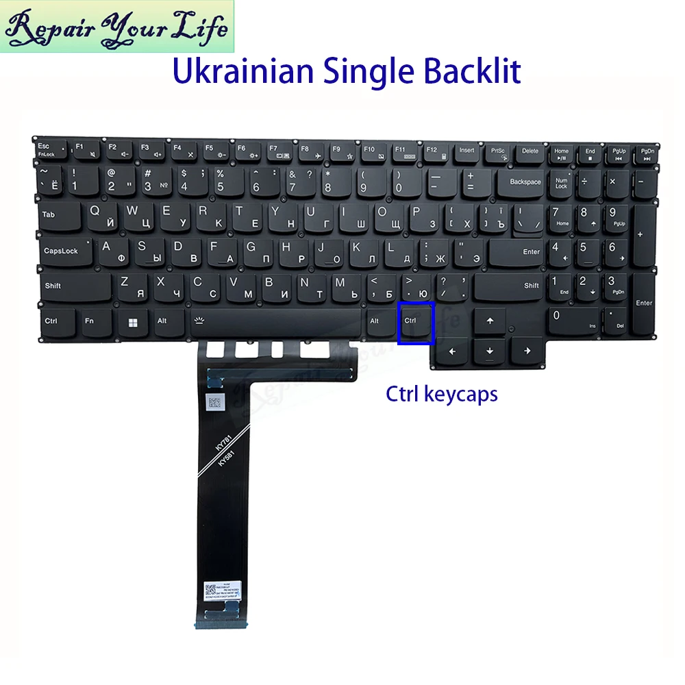 Teclado italiano ucraniano de EE. UU., retroiluminación RGB para Lenovo Legion Pro 5-16ACH6 16ITH6H 16IAH7H 16ARH7 PT5CYXBG PH5CYXBG-4T, nuevo - imagen 5