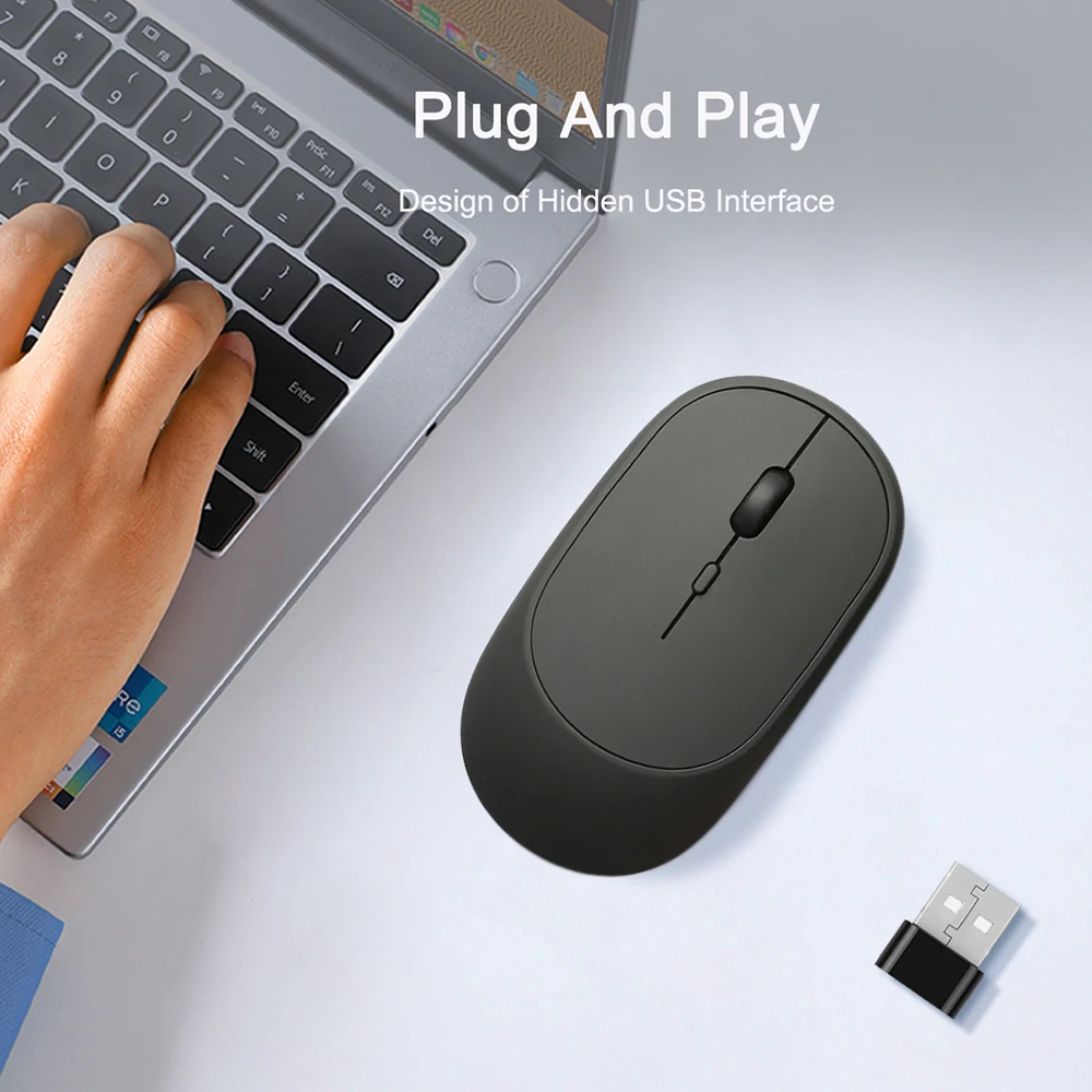 Ratón inalámbrico recargable compatible con Bluetooth 2,4G ratón óptico de modo Dual 3 DPI ajustable para juegos de oficina ratón portátil - imagen 2