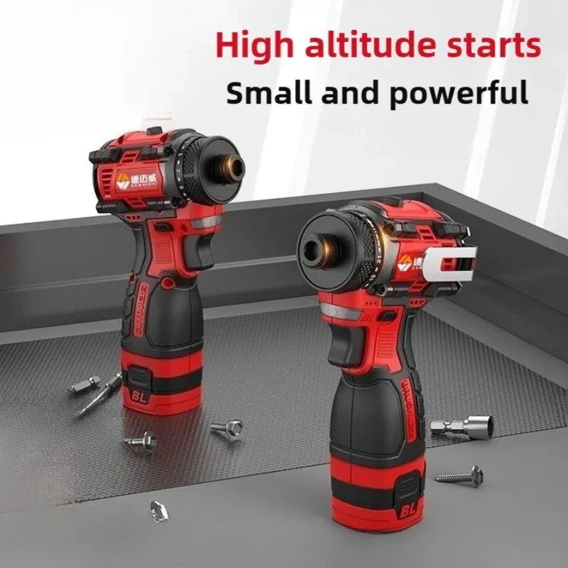 Taladro Manual con eje de trinquete de Metal sin escobillas de 18V, luz LED de trabajo, destornillador eléctrico, taladro eléctrico de 80N.m, herramientas eléctricas - imagen 2