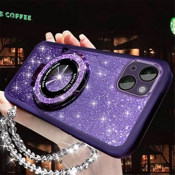 Funda Samsung con soporte para teléfono y pulsera cristal brillante