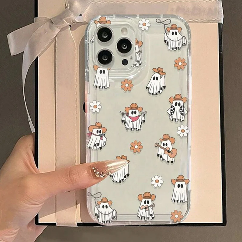 Funda transparente con diseño de fantasma de calabaza de Halloween para Samsung Galaxy A15 A35 A55 A34 A54 A14 A33 A53 5G S24 Ultra S23 FE S22 Plus - imagen 2