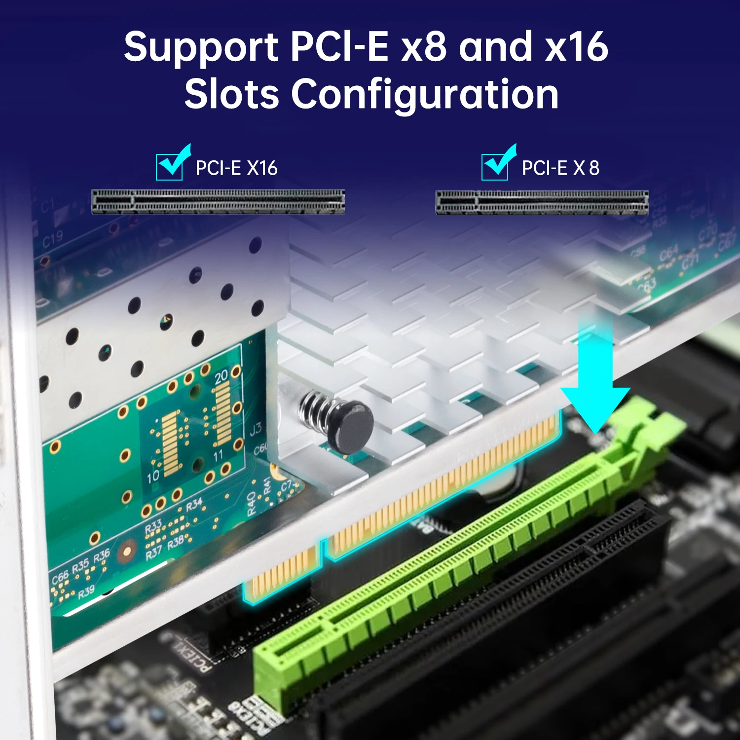 FENVI 10G Intel 82599 Chip Adaptador de red Ethernet de puerto único X520-DA1 excluido el módulo de fibra óptica 10G para ventana/Linux - imagen 5