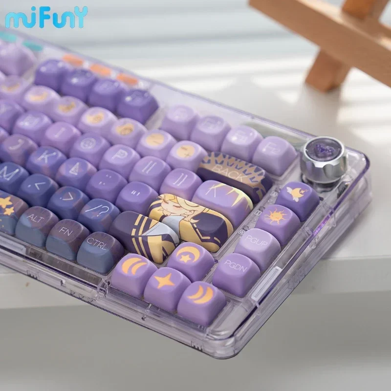 Star River Fantasy Keycaps personalizado MOA Profile Purple Starry Sky PBT Key Cap para HI75 99 104 F87 K99 108 para Crush80 Girl Gift - imagen 5