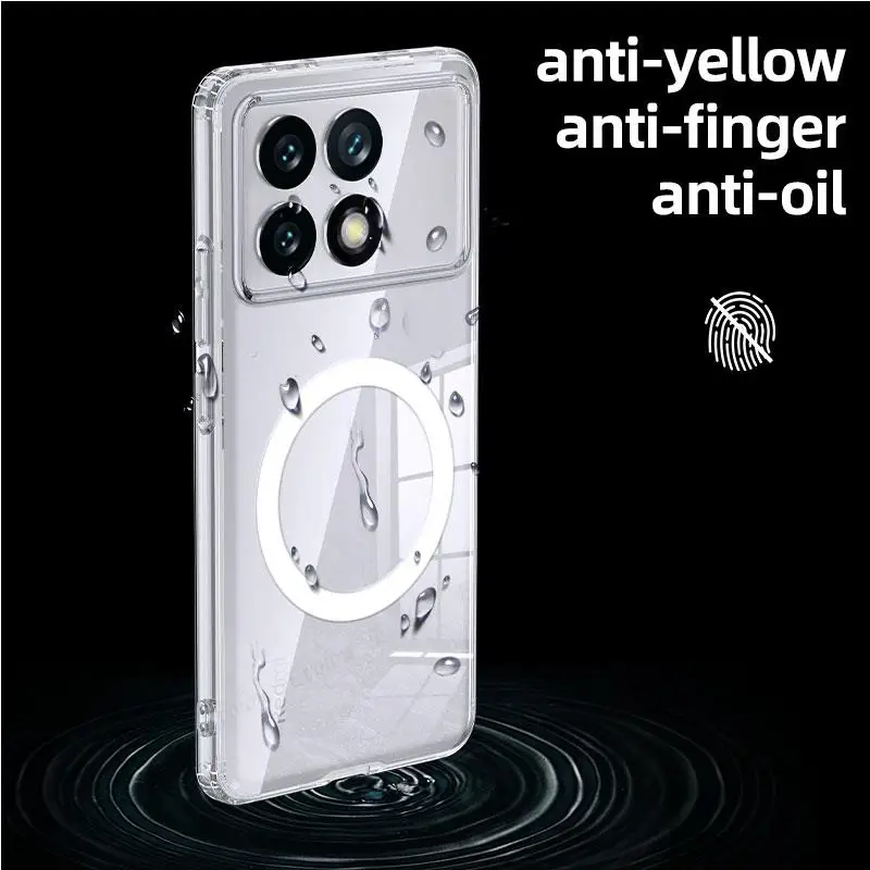 X6 Pro funda magnética para Xiaomi Poco X6Pro X 6, funda de carga inalámbrica a prueba de golpes, cubierta acrílica translúcida mate - imagen 3