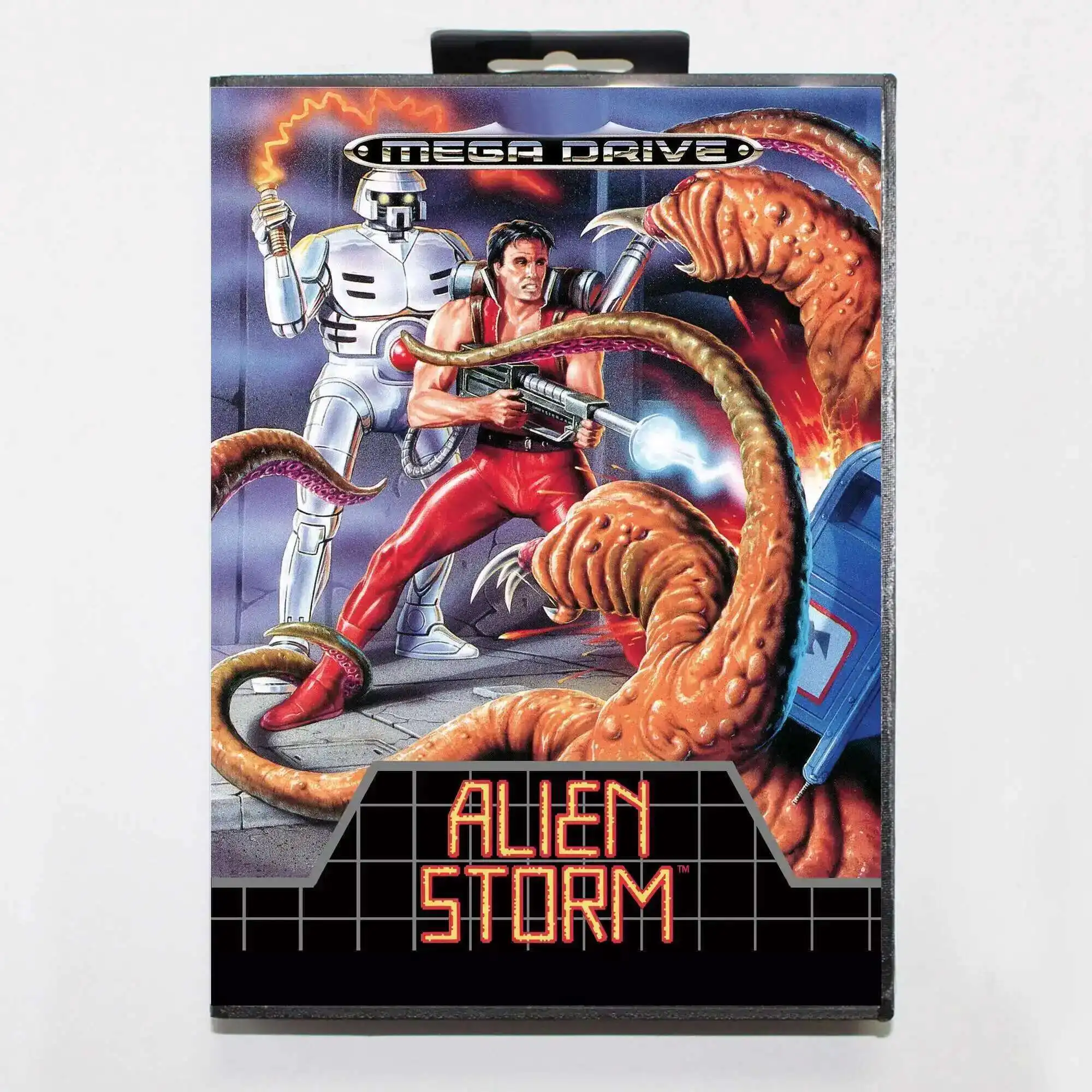 Tarjeta de juego Alien Storm MD con caja para sistema Sega Megadrive Genesis de 16 bits