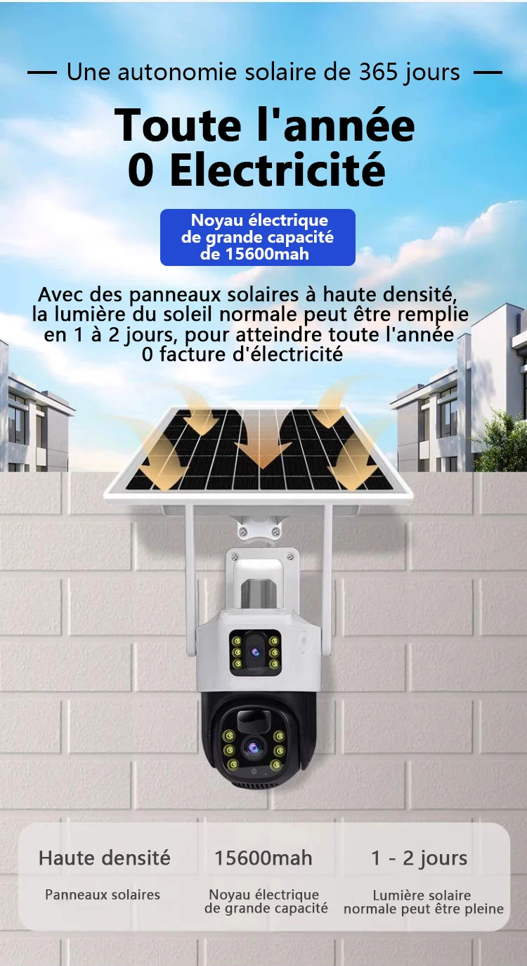 Cámara Solar con tarjeta Sim 4G, lente Dual para exteriores, 8MP, 4K, batería de baja potencia, cámara IP PIR, visión nocturna V380 Pro, protección de seguridad CCTV - imagen 5