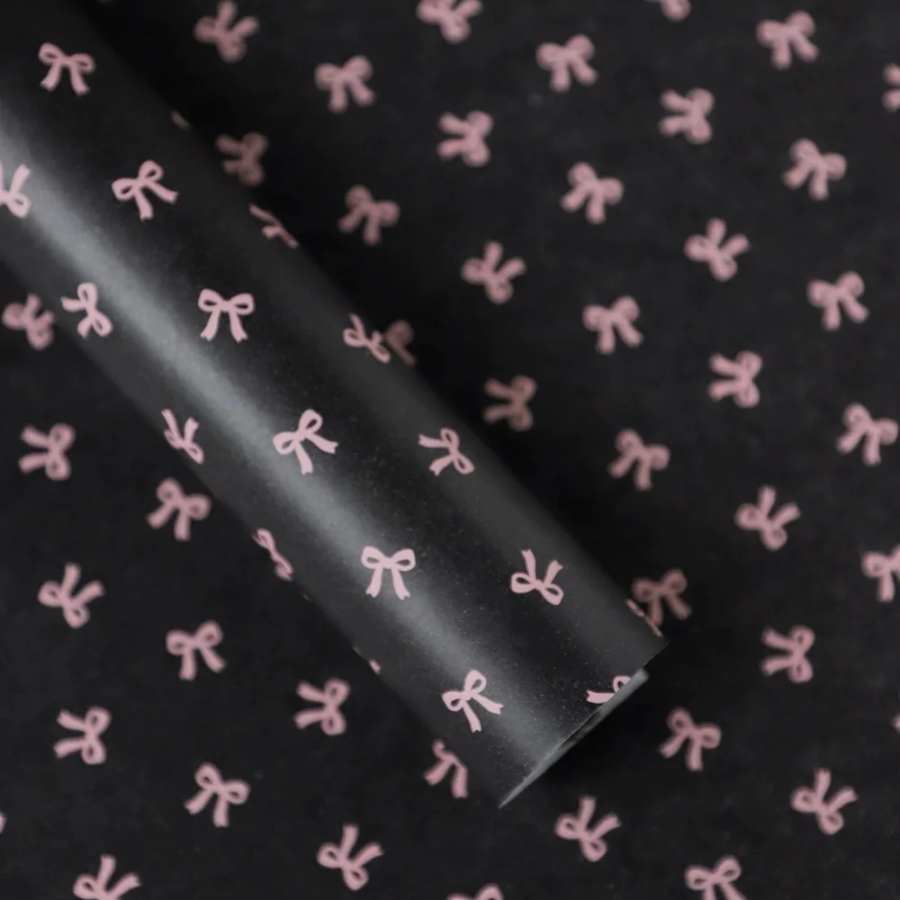 20 hojas de papel de copia de lazo de Ballet Ins con patrón de lazo rosa, papel de embalaje para ramo de flores Diy, materiales de embalaje de regalo, papel de pera de nieve - imagen 4