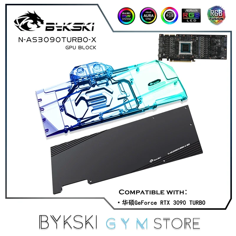 Bykski Bloque Agua GPU ASUS RTX3090 TURBO - Vista principal
