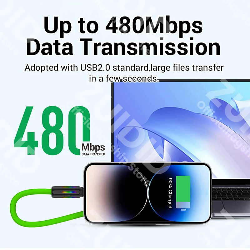 Cable de carga rápida USB C a tipo C de 240W PD3.1 Cable de datos USB tipo C de silicona líquida para IPhone 16 15 MacBook iPad Samsung Xiaomi - imagen 3