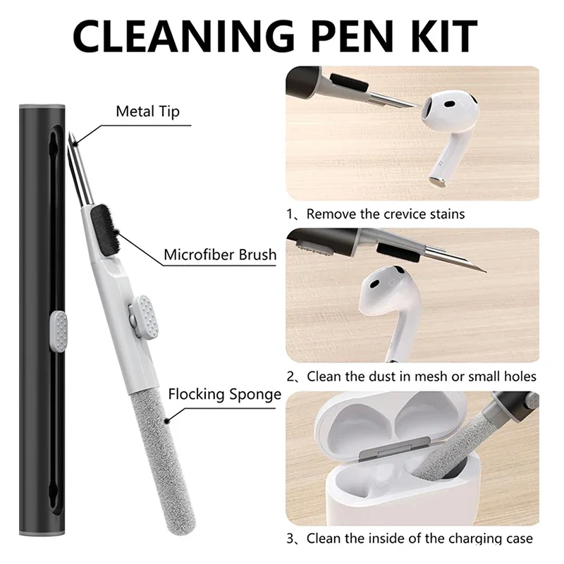 Funda para Apple AirPods 4 con Kit de limpieza, funda protectora de silicona suave para mujeres y hombres con cuerda antipérdida antideslizante - imagen 4