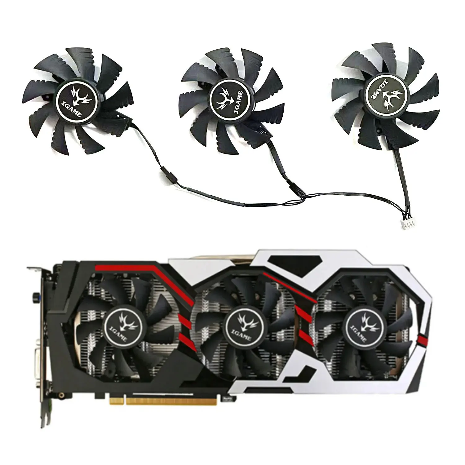 Nuevo ventilador gráfico enfriador GPU GTX1060 de 75MM y 4 pines para ventiladores de tarjeta de vídeo iGame GTX 1060 GTX 1070Ti GTX 1080 GTX 1050 RX2060 coloridos - imagen 2
