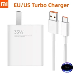Cargador Original Xiaomi 33W Turbo adaptador de carga rápida 6A Cable tipo C para Redmi Note K40 Mi 13 12 Poco X3 Pro 10 Lite