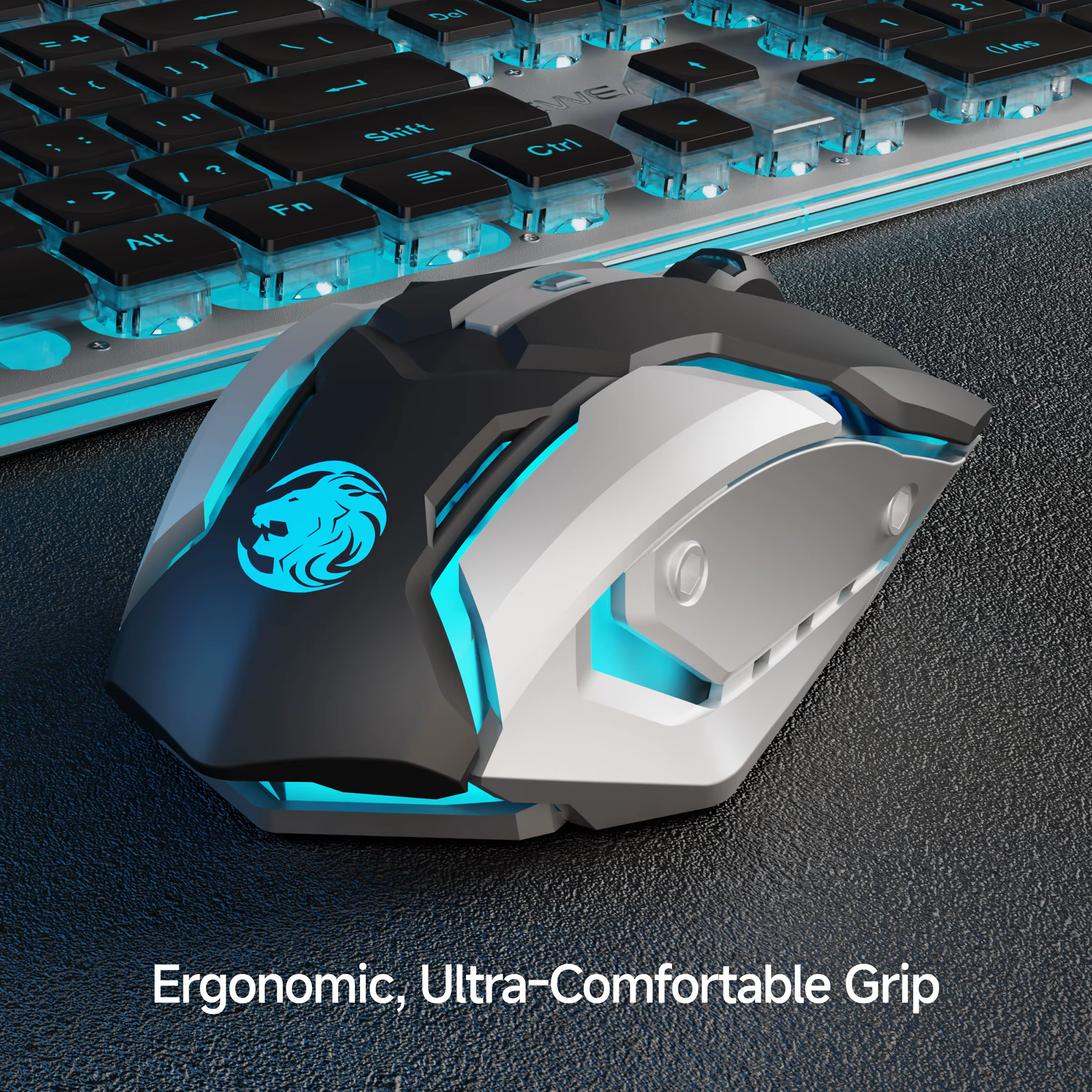 EWEADN Ratón inalámbrico Bluetooth 2,4G, clic silencioso, luz de respiración de 3 colores, diseño ergonómico, para juegos y uso en oficina - imagen 2