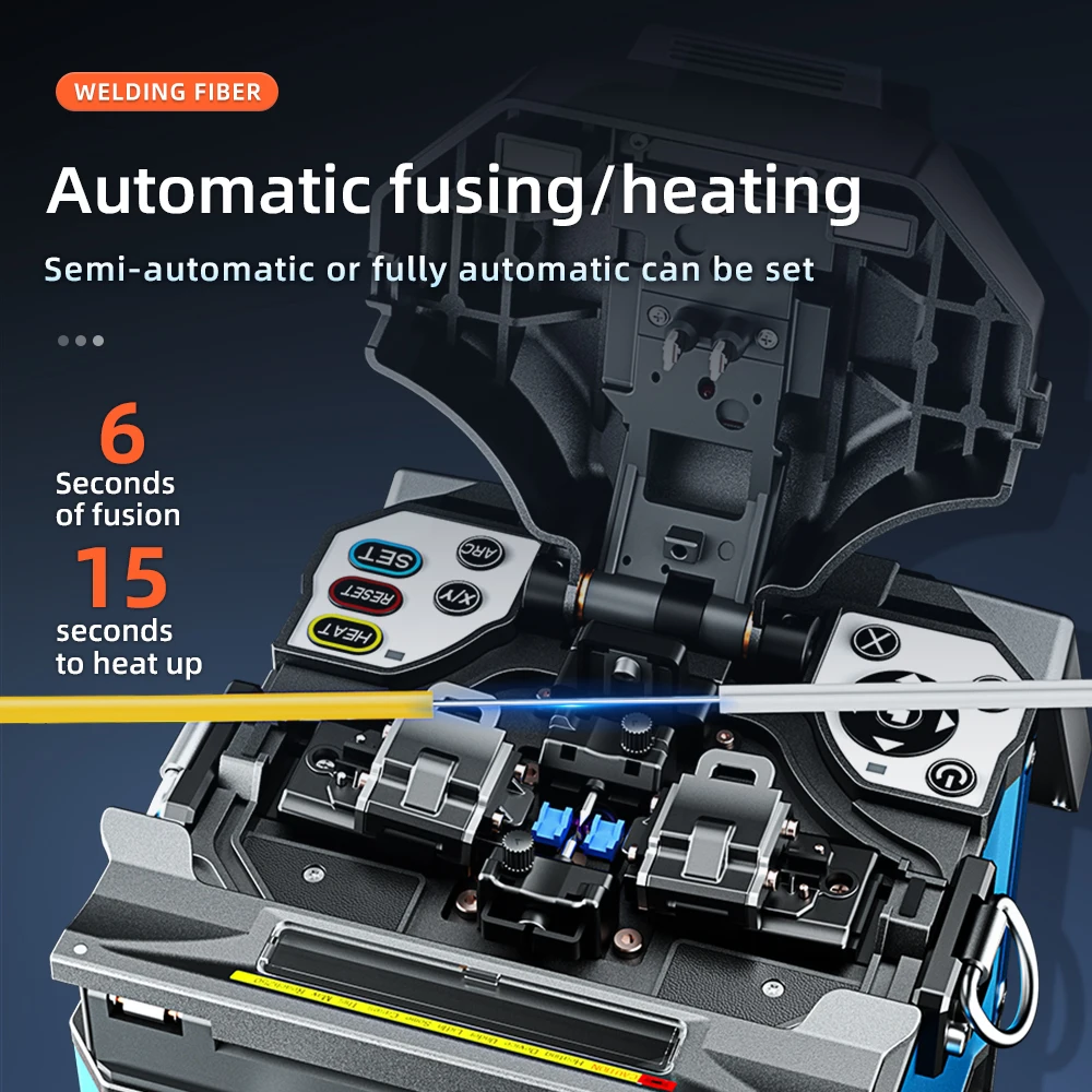 SAIXIAN-máquina de empalme de fibra óptica, empalmador de fusión de fibra óptica, kits de herramientas de soldadura rápida, multilenguaje FTTH, FS-60E Original, nuevo - imagen 5