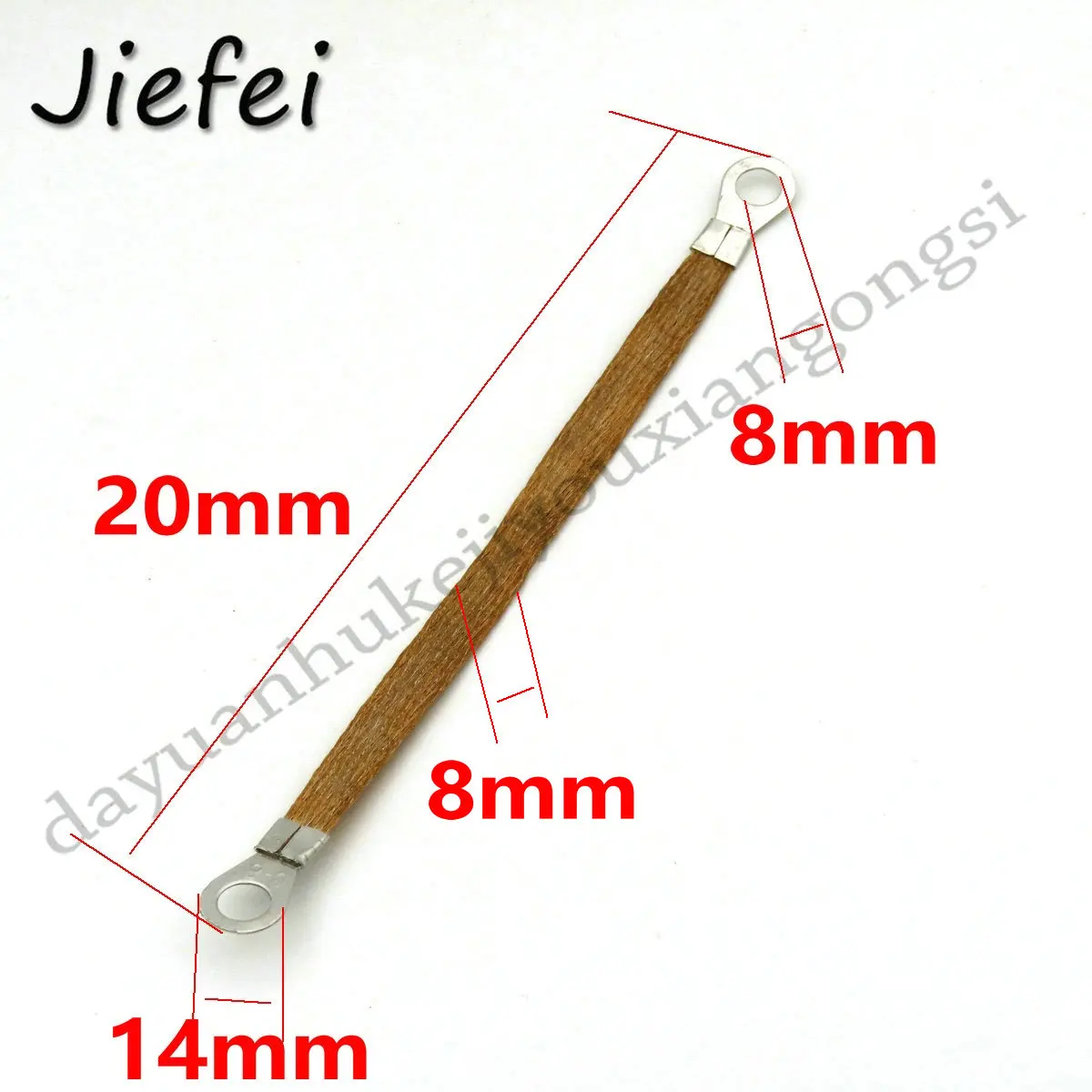 Kit de cableado de cobre estañado, terminales de batería con orificio de perno, conector de Cable de Nariz de cobre, terminales de 20cm, 6-8, 100 piezas - imagen 3