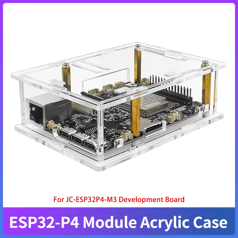 Caja acrílica para ESP32-P4, placa de desarrollo de procesador de RISC-V de doble núcleo, caja protectora de carcasa transparente para placa de JC-ESP32P4-M3