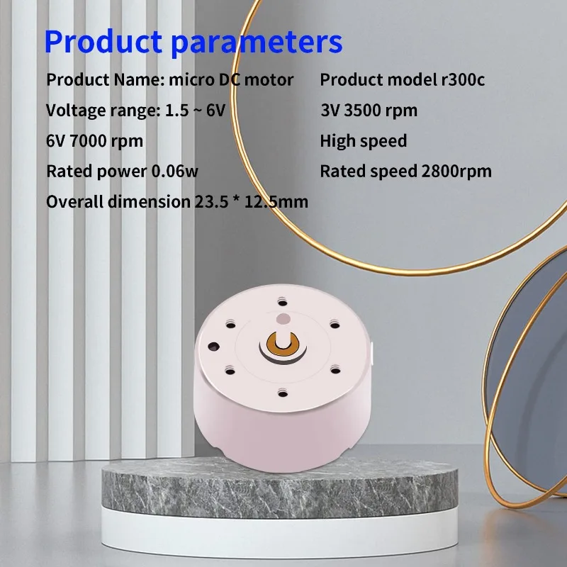 10 Uds 1,5 V 3V 6V 7000rpm pequeño R300C Micro generador de CC Mini Motor eléctrico con cable para juguetes DIY generador de turbina eólica - imagen 3