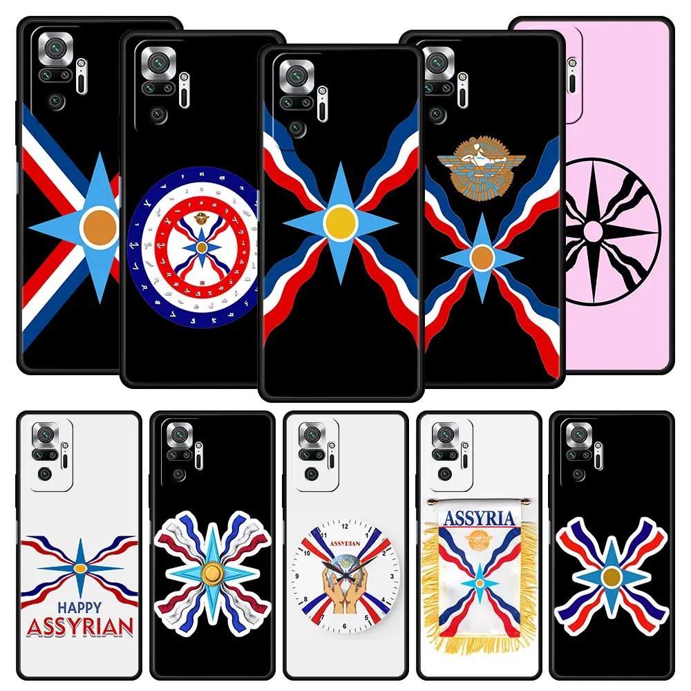 Funda de teléfono Asyrian con bandera de Asiria para Xiaomi Redmi Note 14 13 12 5G 11 10 Pro Plus 4G 9S 9 14C 13C 12C 10C 9C 9A, funda suave de TPU