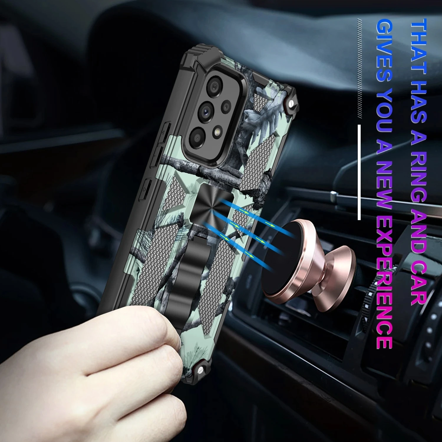 Para Samsung galaxy S21 S23FE S23 S24 Ultra A15 A25 A35 A55 A05 A04 funda con soporte incorporado de camuflaje de grado militar - imagen 5