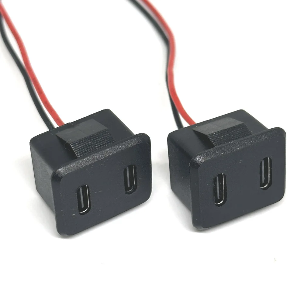 Toma de corriente de doble capa con conector de Cable, Base hembra tipo c, 20V, 5A, TYPE-C - imagen 3